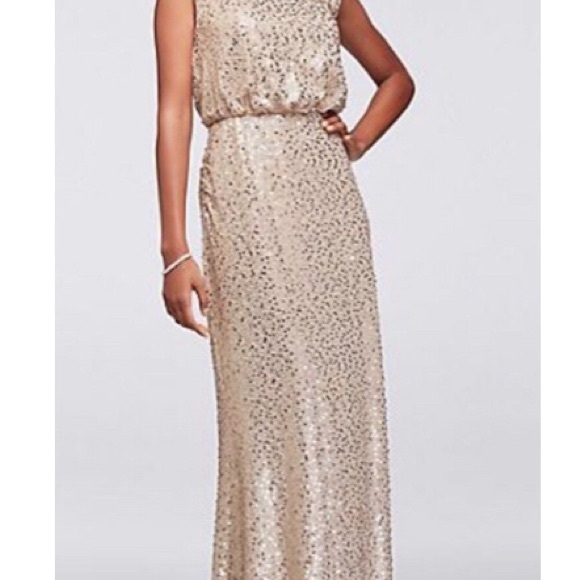 Mother of Bride/Groom Champagne Sequin Gown 6 - Picture 4 of 13